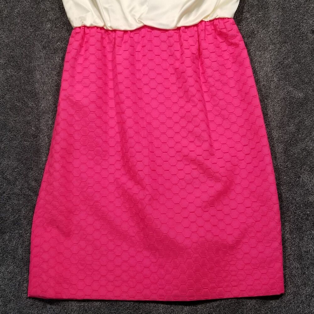 Neiman Marcus Ivory and Fuchsia Midi Dress - Picture 2 of 8